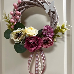 Tavaszi koszorú  - otthon & életmód - virágdekoráció - virágdíszek - dekor koszorúk, kopogtatók - Meska.hu