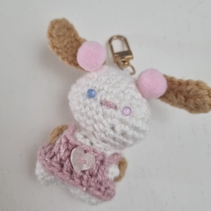 Horgolt Kulcstartó Nyuszi - táska & tok - kulcstartó & táskadísz - kulcstartó - Meska.hu