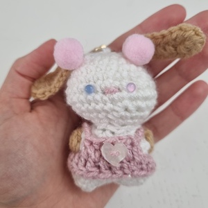 Horgolt Kulcstartó Nyuszi - táska & tok - kulcstartó & táskadísz - kulcstartó - Meska.hu