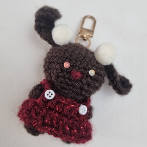 Horgolt Kulcstartó Nyuszi - táska & tok - kulcstartó & táskadísz - kulcstartó - Meska.hu