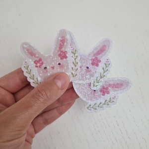 Holografikus Nyuszis Matrica - otthon & életmód - papír, írószer - matrica, matrica csomag - Meska.hu