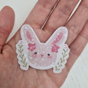 Holografikus Nyuszis Matrica, Otthon & Életmód, Papír, írószer, Matrica, matrica csomag, Fotó, grafika, rajz, illusztráció, MESKA