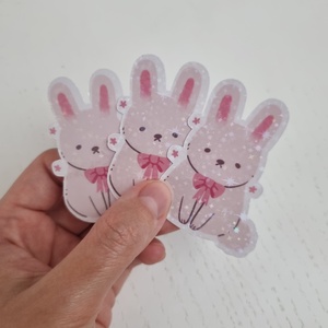 Holografikus Nyuszis Matrica - otthon & életmód - papír, írószer - matrica, matrica csomag - Meska.hu