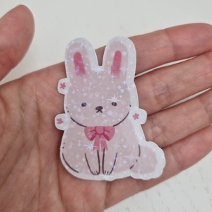 Holografikus Nyuszis Matrica, Otthon & Életmód, Papír, írószer, Matrica, matrica csomag, Fotó, grafika, rajz, illusztráció, MESKA