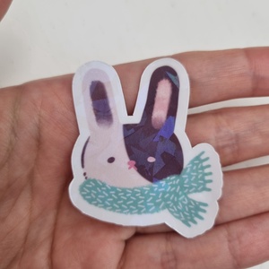 Holografikus Nyuszis Matrica, Otthon & Életmód, Papír, írószer, Matrica, matrica csomag, Fotó, grafika, rajz, illusztráció, MESKA