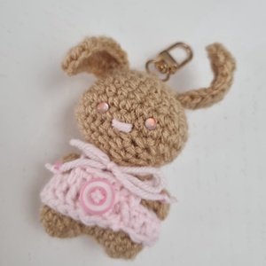 Horgolt Kulcstartó Nyuszi - táska & tok - kulcstartó & táskadísz - kulcstartó - Meska.hu