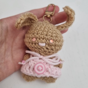 Horgolt Kulcstartó Nyuszi - táska & tok - kulcstartó & táskadísz - kulcstartó - Meska.hu