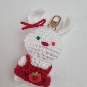 Horgolt Kulcstartó Nyuszi - táska & tok - kulcstartó & táskadísz - kulcstartó - Meska.hu