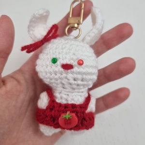 Horgolt Kulcstartó Nyuszi - táska & tok - kulcstartó & táskadísz - kulcstartó - Meska.hu