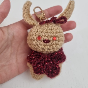 Horgolt Kulcstartó Nyuszi - táska & tok - kulcstartó & táskadísz - kulcstartó - Meska.hu