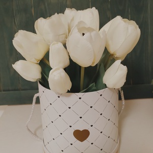 Tulipán box, ajándék doboz  - otthon & életmód - dekoráció - asztal és polc dekoráció - asztaldísz - Meska.hu