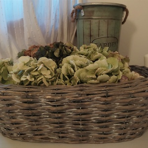 Kosár ajándék Hortenciával - otthon & lakás - dekoráció - virágdísz és tartó - csokor & virágdísz - Meska.hu