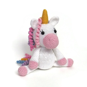 Rendelhető - Horgolt unikornis színes sörénnyel amigurumi, Játék & Sport, Plüssállat & Játékfigura, Unikornis, Horgolás, MESKA