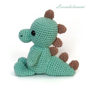 Horgolt világos zöld dinó amigurumi - Meska.hu