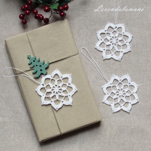 Horgolt karácsonyi csillag/hópehely (karácsonyfadísz) 02. - Meska.hu