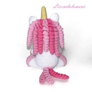 Horgolt fehér-rózsaszín unikornis amigurumi  - játék & sport - plüssállat & játékfigura - unikornis - Meska.hu