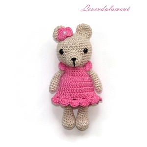 Horgolt macilány pink ruhában amigurumi  - Meska.hu