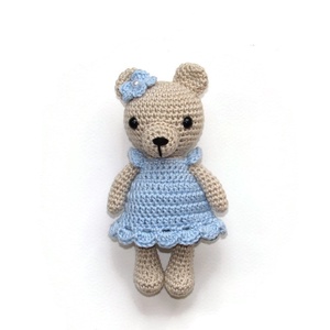 Horgolt macilány kék ruhában amigurumi  - Meska.hu