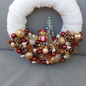 Piros ruhás manó, Karácsony, Adventi díszek, Adventi ajtódísz, , MESKA