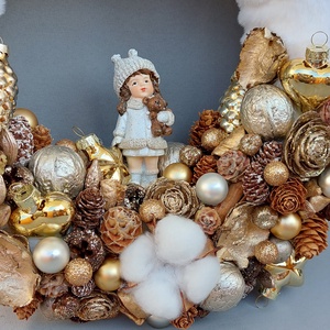 Kislány macival, Karácsony, Karácsonyi lakásdekoráció, Karácsonyi ajtódíszek, , MESKA