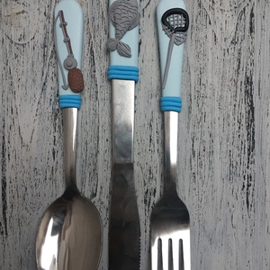 Horgászos evőeszköz szett - otthon & életmód - konyhafelszerelés, tálalás - tálalás - kanál & villa - Meska.hu