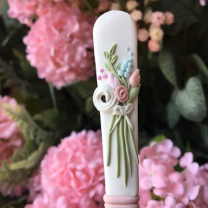 Tavaszi virágcsokor kiskanál , Otthon & Életmód, Konyhafelszerelés, tálalás, Tálalás, Kanál & Villa, Gyurma, MESKA