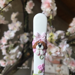 Bodzi kutyás kiskanál , Otthon & Életmód, Konyhafelszerelés, tálalás, Tálalás, Kanál & Villa, Gyurma, Szívvel-lélekkel dekorált kiskanál kicsiknek és nagyoknak! 

Munkáim során legfontosabb számomra a ..., MESKA