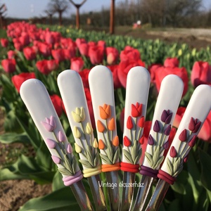 Tavaszi tulipáncsokor kiskanál készlet  - Meska.hu
