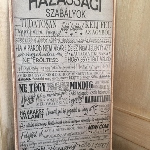 Házassági Szabályok tábla - Meska.hu