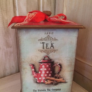 Vintage csokoládés dobozka - otthon & életmód - konyhafelszerelés, tálalás - konyhai tárolás - tea & kávé tárolás - Meska.hu