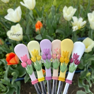 Tavaszi tulipános kiskanál szett  - Meska.hu