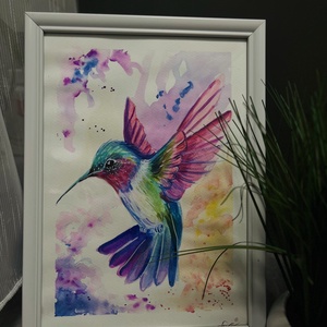 Kolibri festmény  - Meska.hu