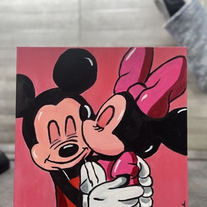 Minnie és Mickey festmény - művészet - festmény - akril - Meska.hu