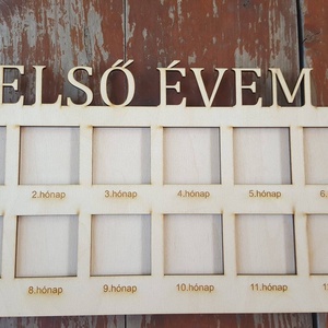 Első évem képkeret, Baba képkeret, Babaköszöntésre, 12 hónap 12 fotó, A baba nevére is! - Meska.hu
