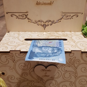 Nászajándék pénzgyűjtő doboz, Persely, Nászdoboz, NÉVRE SZÓLÓ ajándék esküvőre - esküvő - emlék & ajándék - doboz - Meska.hu