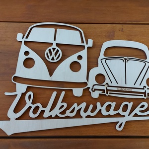 Volkswagen tábla, Autós karácsony, Volkswagen fatábla névvel gravírozva, Otthon & Életmód, Dekoráció, Fali és függő dekoráció, Falra akasztható dekor, Famegmunkálás, MESKA