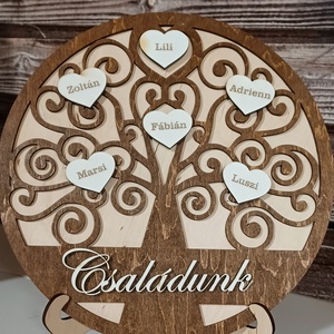 A mi családunk fa tábla, Lézervágott családfa, Életfa - otthon & életmód - ház & kert - névtábla - Meska.hu