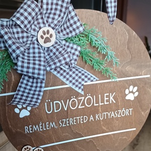 Kopogtató kutyásoknak, cicásoknak, Ajtódísz kutya-, cicafanoknak - otthon & életmód - dekoráció - ajtó- és ablak dekoráció - ajtódísz & kopogtató - Meska.hu