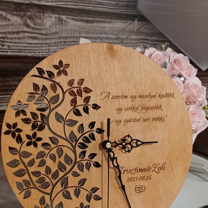 Esküvői falióra, Lézervágott díszes óra, Nászajándék ötlet - otthon & életmód - dekoráció - fali és függő dekoráció - falióra & óra - Meska.hu