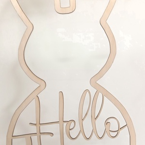 Hello Tavasz feliratú nyuszis tábla, Tavaszi ajtódísz 40 cm - otthon & életmód - dekoráció - ajtó- és ablak dekoráció - ajtódísz & kopogtató - Meska.hu