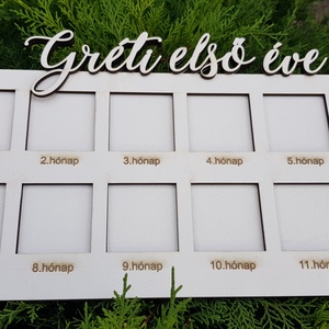 Első évem képkeret, Névre szóló, kalligrafikus képkeret, Baba képkeret, Otthon & Életmód, Dekoráció, Kép & Falikép, Képkeret, Famegmunkálás, MESKA