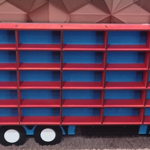 Matchbox tároló polc, Kamion formájú polc, Játék tartó, Gyerekszoba dekoráció - otthon & életmód - babaszoba, gyerekszoba - játéktároló - Meska.hu