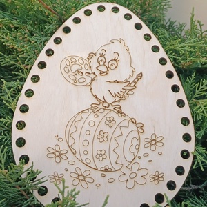 Húsvéti horgolható fa alap, Horgolható tojás 20 cm - otthon & lakás - dekoráció - kép & falikép - fából készült kép - Meska.hu