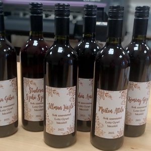 Exkluzív boros címke, Öntapadós egyedi boros címke esküvőre, születésnapra, nászajándékba - Meska.hu