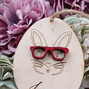 Névre szóló húsvéti tojás, szemüveges nyuszival - otthon & életmód - dekoráció - fali és függő dekoráció - függődísz - Meska.hu