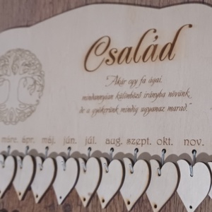 Öröknaptár, Különleges családi öröknaptár, ovális vagy szívecske bilétákkal, akasztóval - otthon & életmód - dekoráció - fali és függő dekoráció - falinaptár & öröknaptár - Meska.hu
