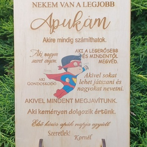 Apák napjára fa tábla - otthon & életmód - dekoráció - kép & falikép - fából készült kép - Meska.hu