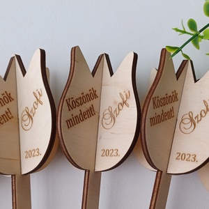 Köszönök mindent feliratú tulipán - Ballagási ajándék óvó néninek, tanító néninek - otthon & életmód - dekoráció - virágdísz és tartó - csokor & virágdísz - Meska.hu