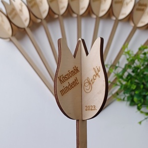 Köszönök mindent feliratú tulipán - Ballagási ajándék óvó néninek, tanító néninek - otthon & életmód - dekoráció - virágdísz és tartó - csokor & virágdísz - Meska.hu