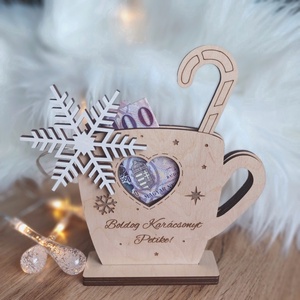 Pénzátadó karácsonyi bögre, boríték helyett kreatív csomagolás karácsonyra - Meska.hu